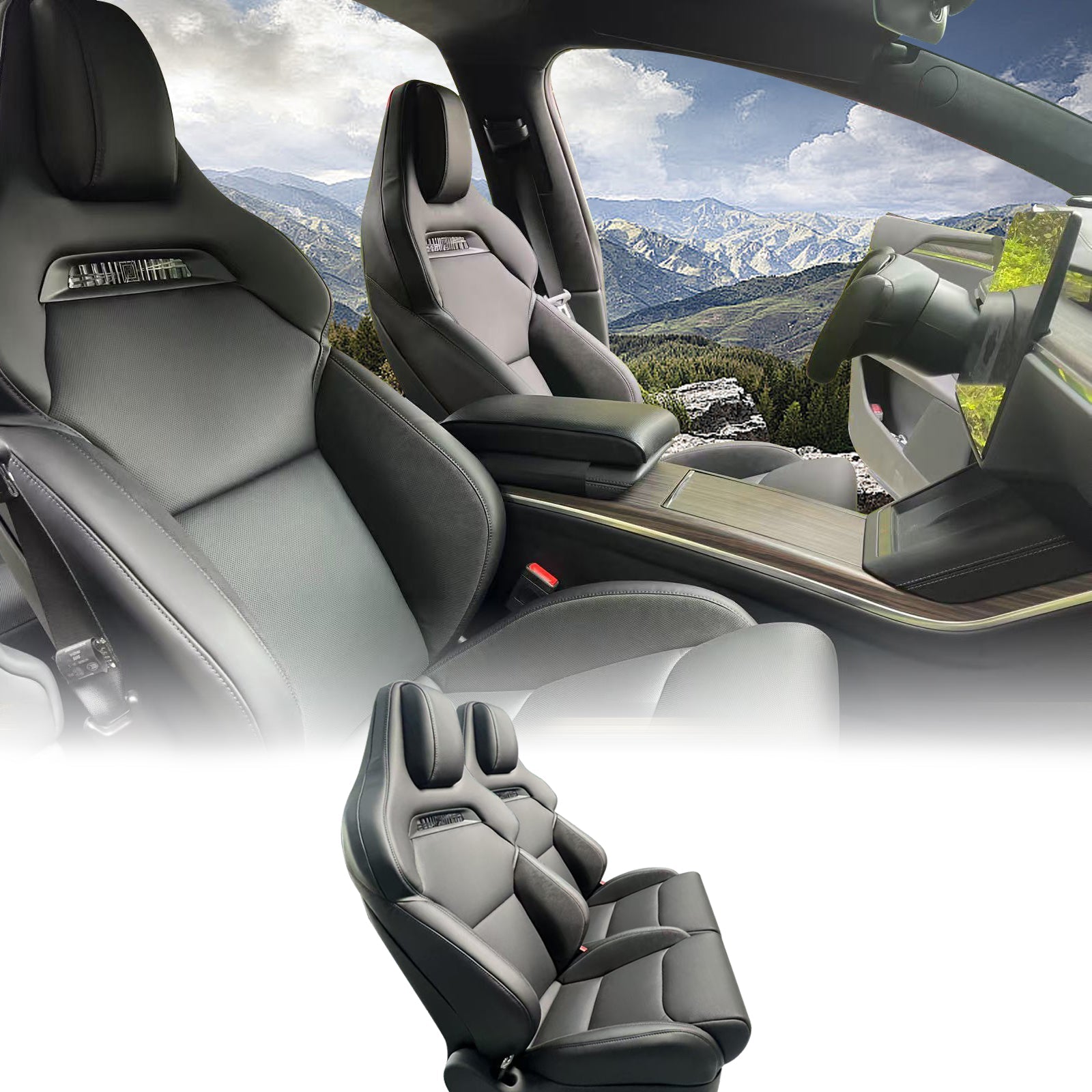 Tesla Accessories Model S/X Performance Seats Tesla Leather Seat Covers Tesstudio?