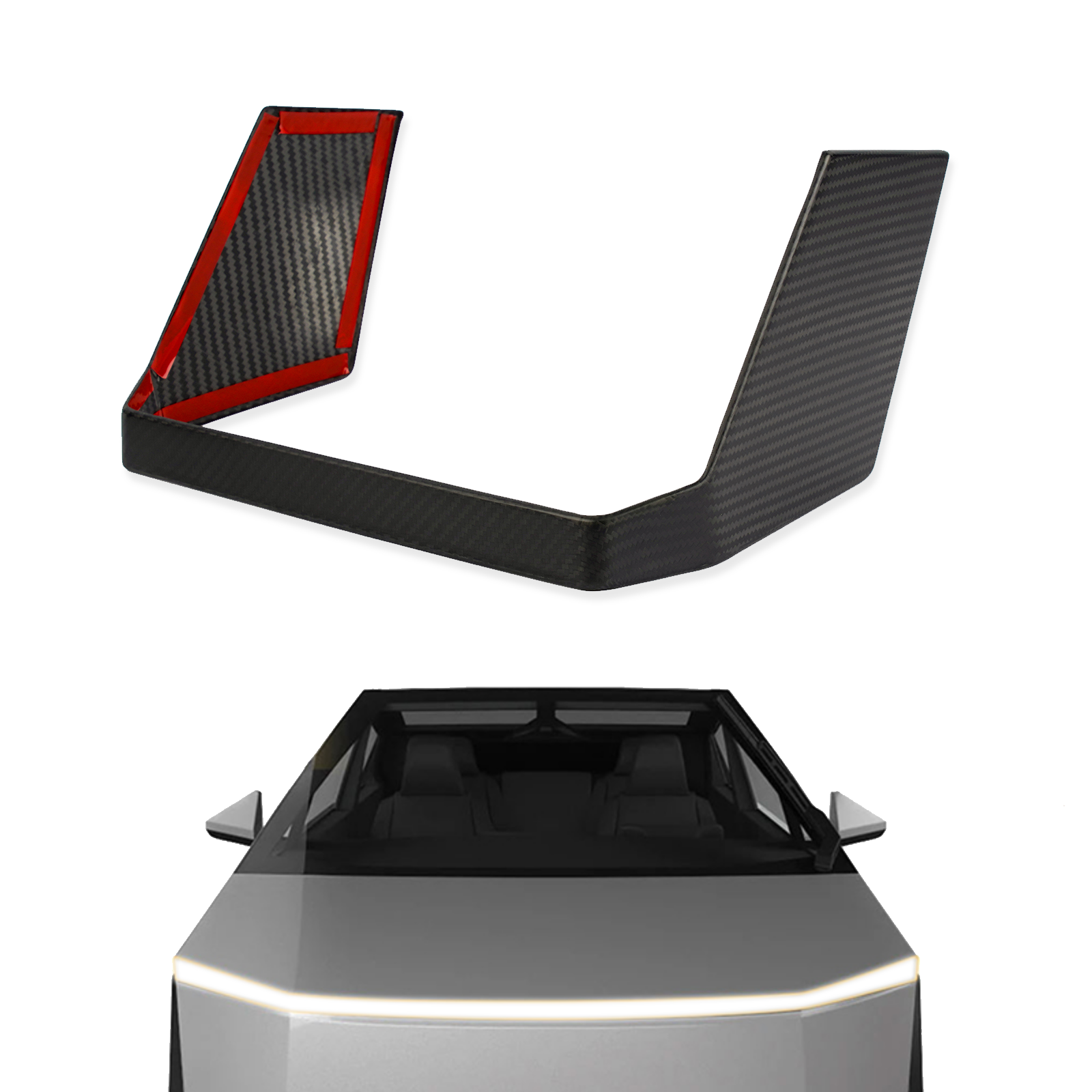 [Real Carbon Fiber] Tesla Cybertruck Rear Screen Frame Cover Tesla Cybertruck Accessories Tesstudio?