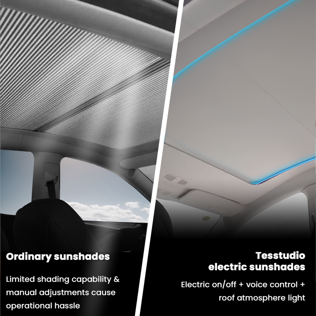 Model Y Voice-Controlled Electric Sunshade with Ambient Lighting - Roller Style Tesstudio?