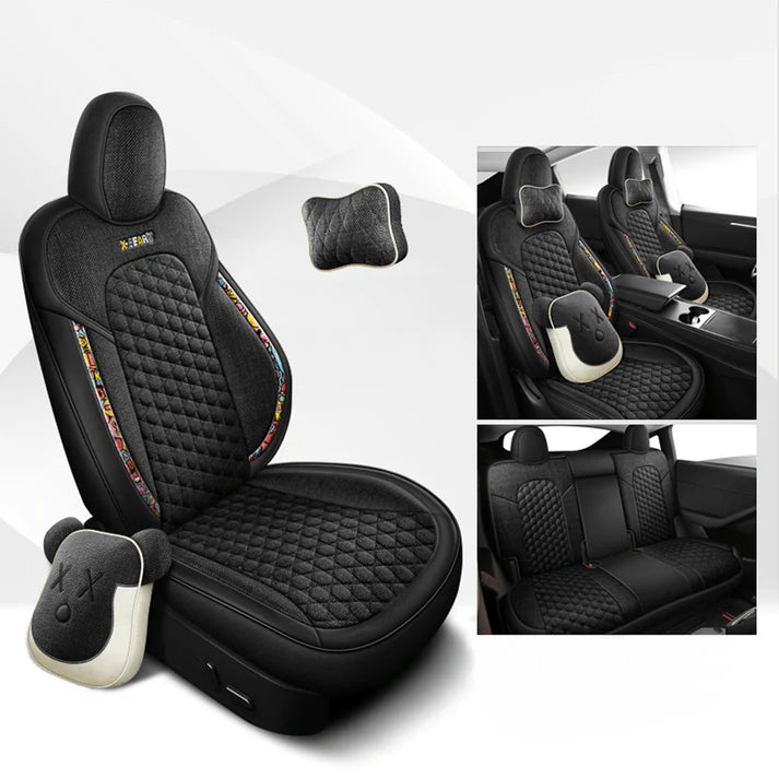 テスラ モデル3用コットンリネンシートカバー