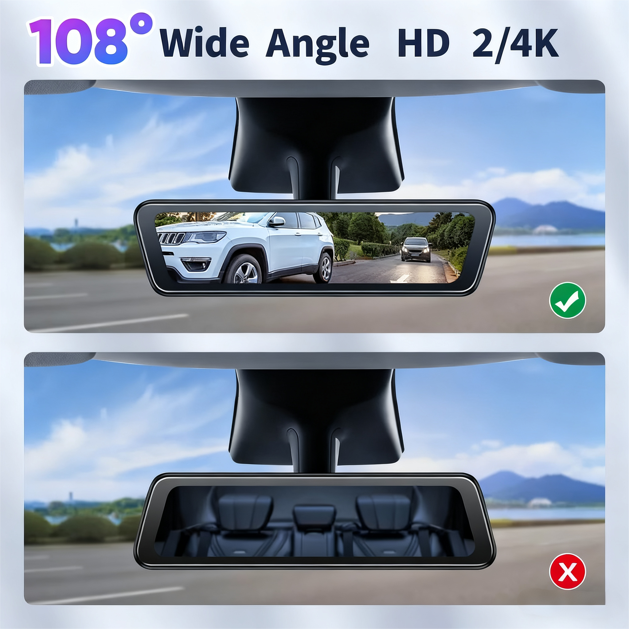 S82 Pro 2/4K HD 8.2Inch Streaming Rearview Mirror With BSD For Tesla Model 3/3 Highland/ Y / Y Juniper