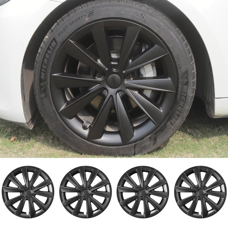 Car Hub Caps 18'' Blade Style Wheel Cover (2017-2023) For Tesla Model 3