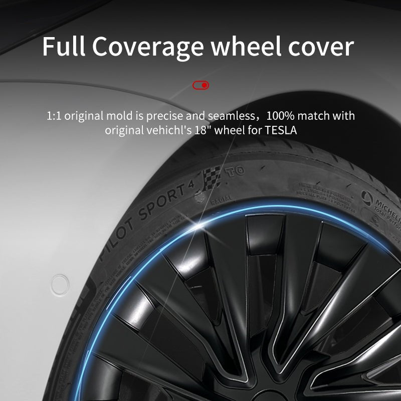 Tesla Model 3 Highland用 18インチ Xスタイルリムプロテクターハブキャップ（2023-2025年モデル）