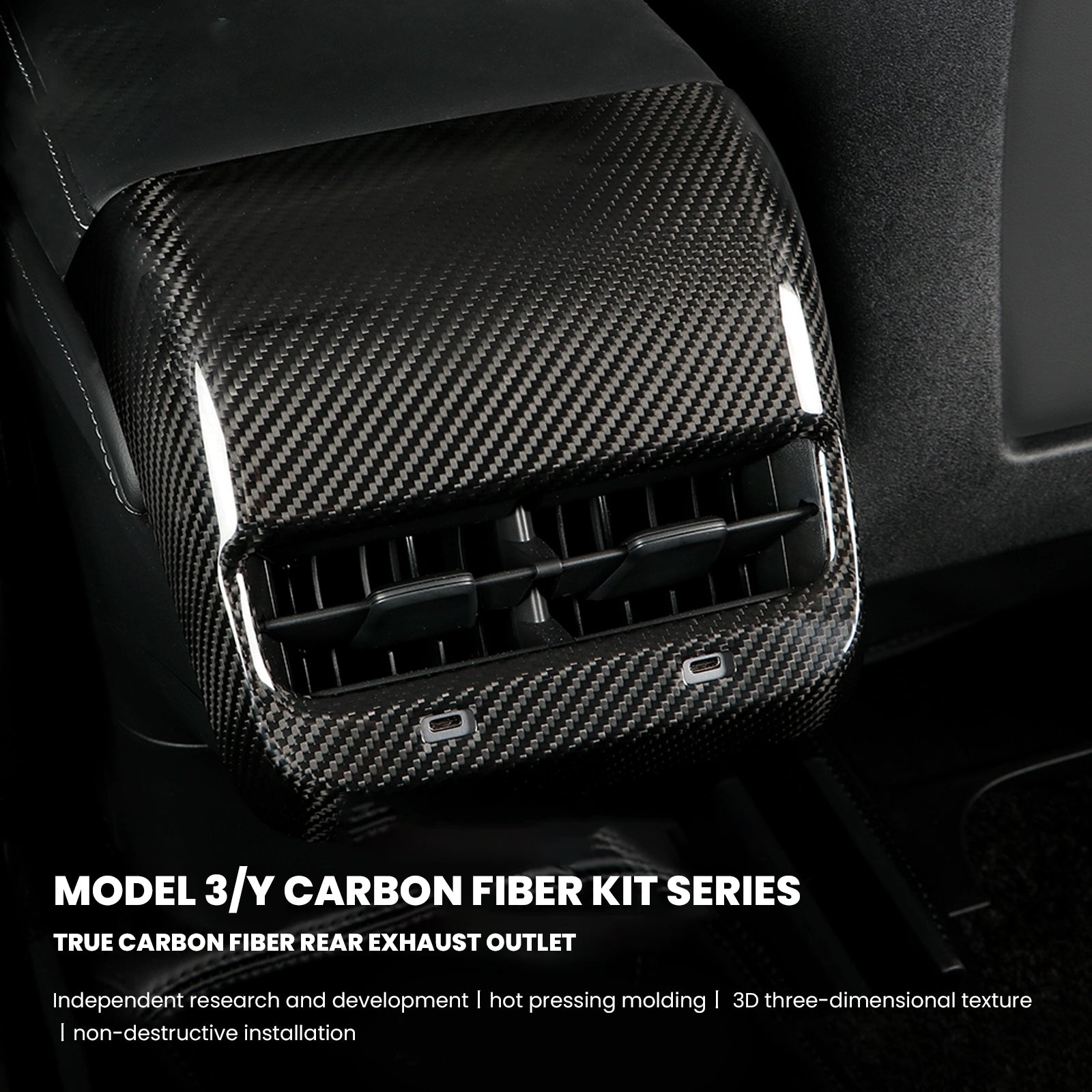 Rear Air Outlet Vent Trim Cover Tesla Accessories for Tesla Model 3/Y