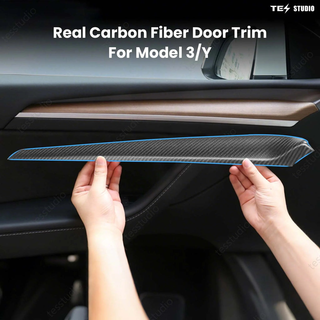 Model 3/Y(17-24) Real Carbon Fiber Dashboard & Front Door Trim Panel Replacement Kit Tesstudio?