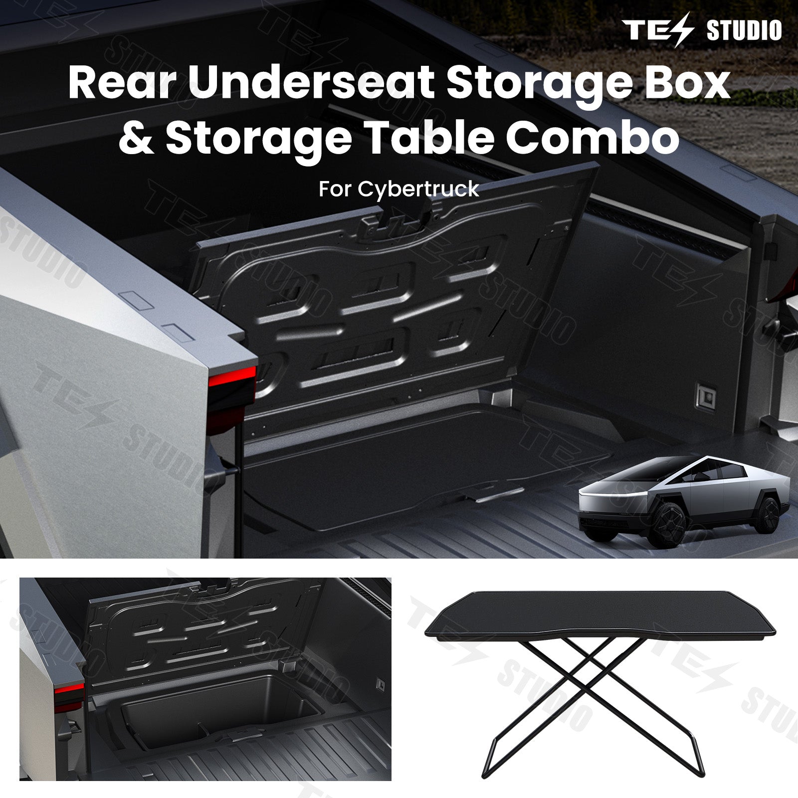 Cybertruck Rear Bed Table Rear Trunk Foldable Camping Table Camping Table Desk Travel Folding Table Trunk Storage Desk Tesstudio?