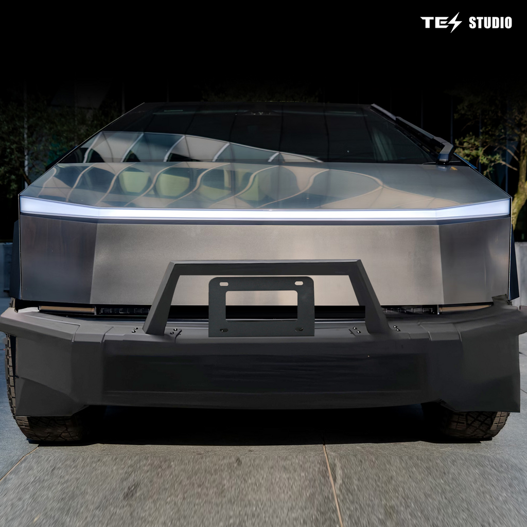 Tesla Cybertruck Steel Front Bumper with Black Texture Tesstudio?