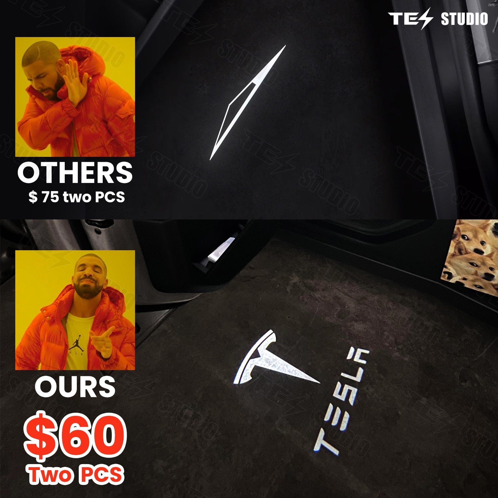 Tesla Accessories Welcome Puddle Lights Cybertruck Projector Door Step Light Interior Lights Bulbs Tesstudio?