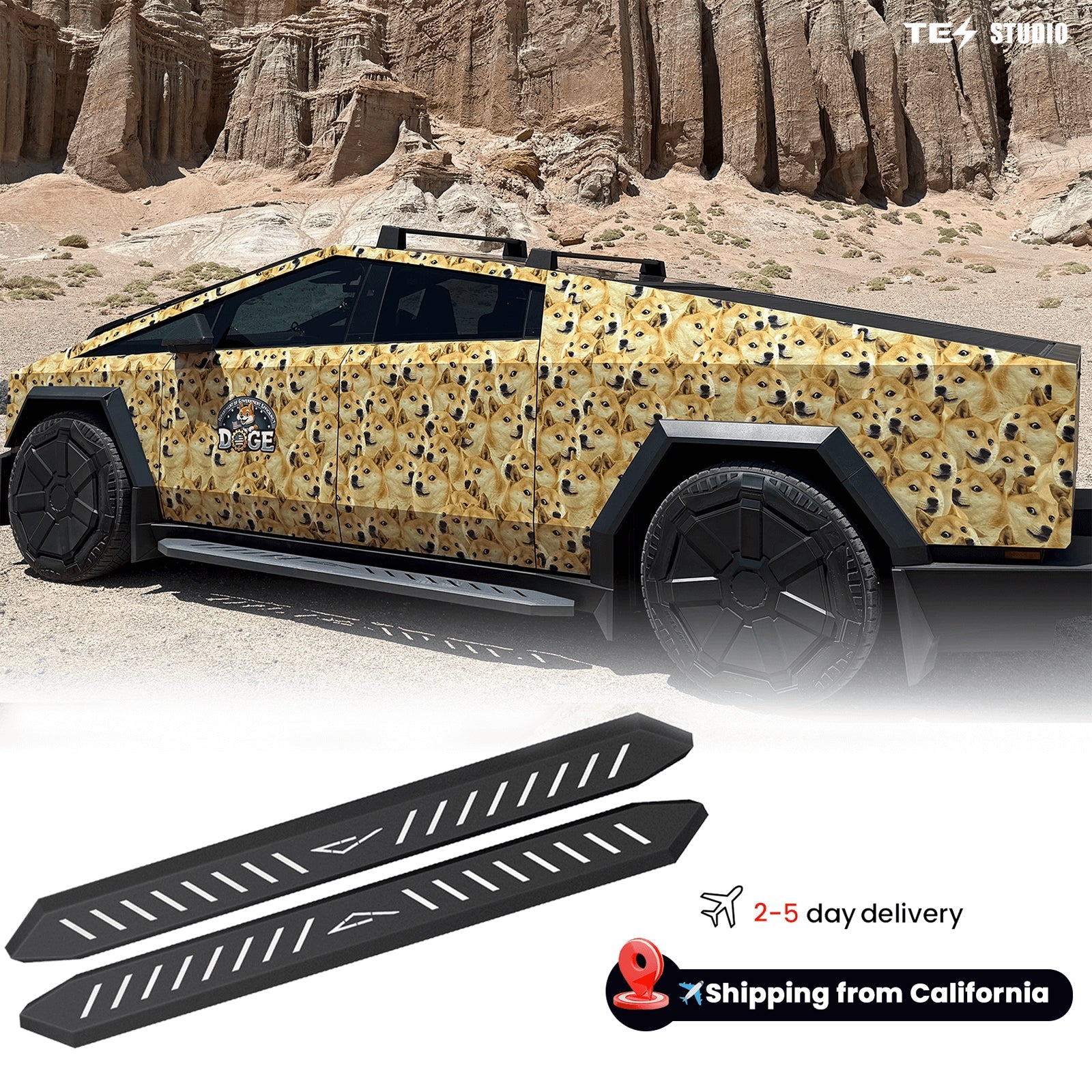 Tesla Cybertruck Running Boards Side Steps Exterior Brackets Nerf Bars Tesstudio?
