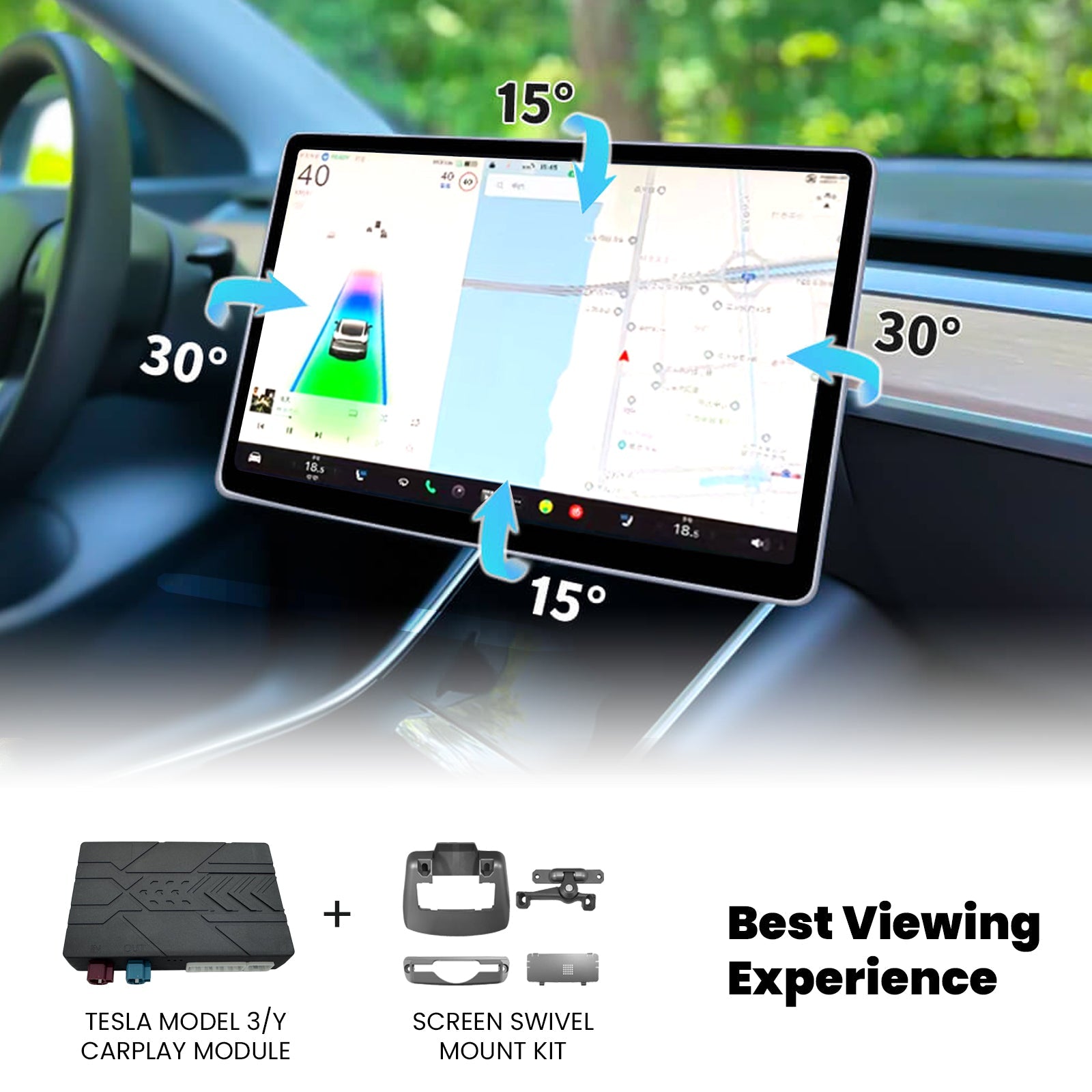 Tesla Model 3/3 Highland Model Y / Y Juniper Center Control Screen CarPlay Auto Decode Module Tesstudio?