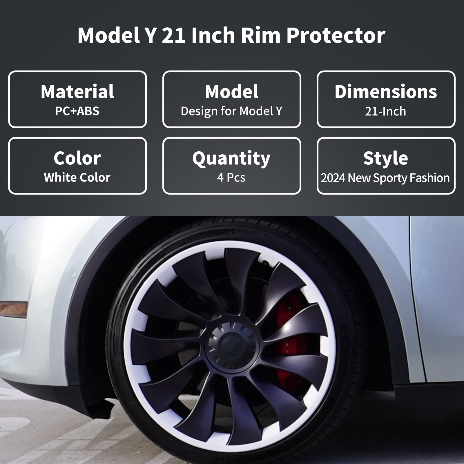 ハブキャップカバー 21インチホイールカバー テスラ モデルY用ホイールアクセサリー