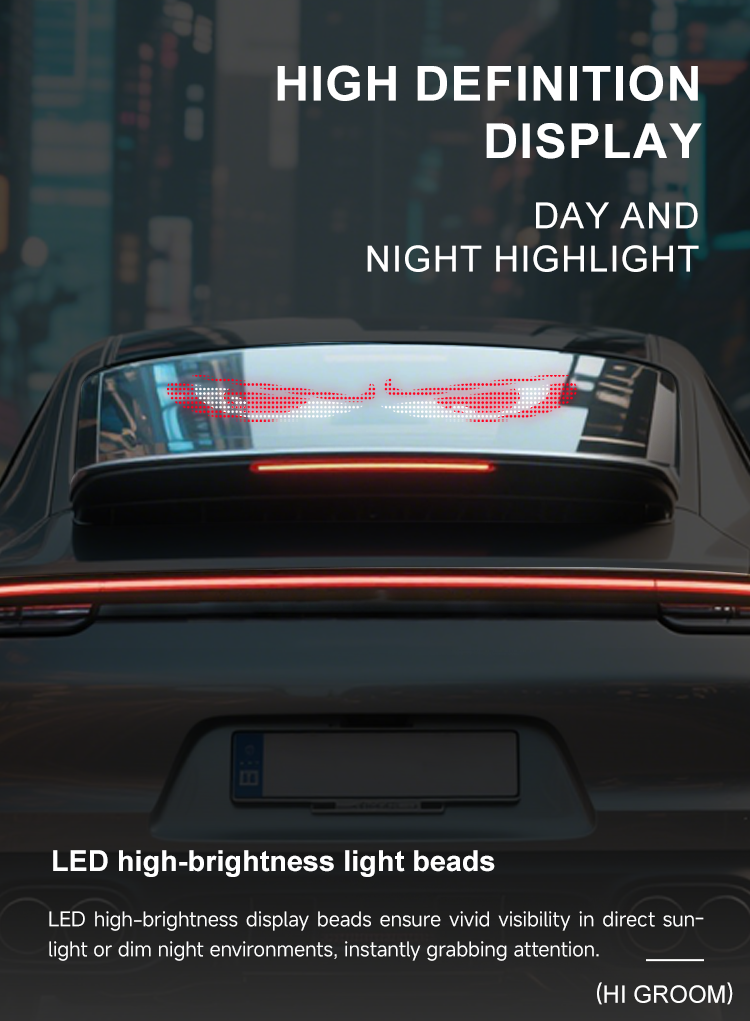 車/SUV/トラック/テスラ/多用途向け多機能高輝度プログラム可能フレックスLEDディスプレイ