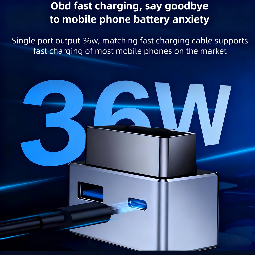 36W OBD 듀얼 포트 고속 충전기 – 숨김 디자인, 안정적인 전력, 모든 Tesla 모델 광범위 호환