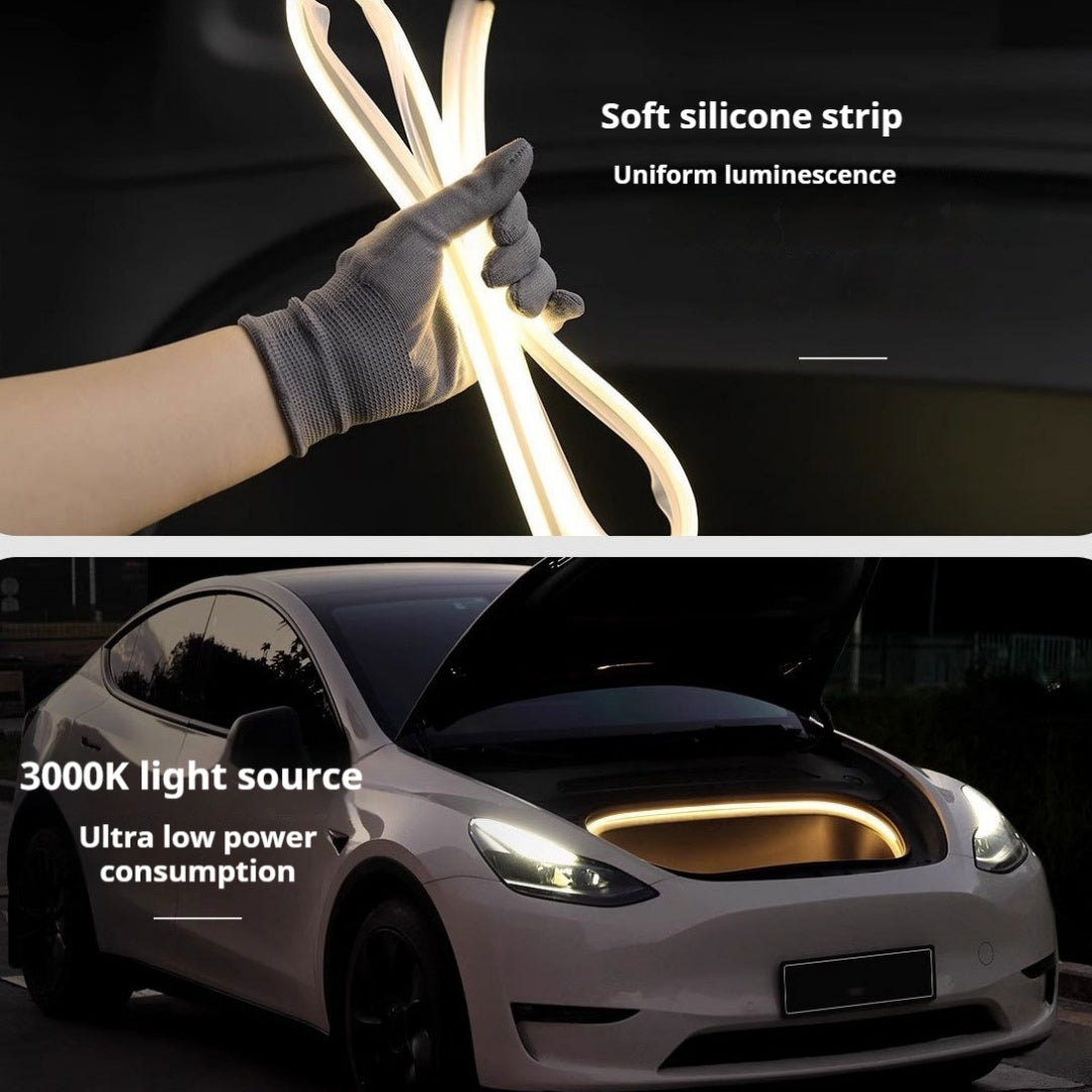 Tesla Model 3 Highland Frunk LED Strip Lights Tesla Accessories Model 3 Highland Front Trunk Ambient Lights Tesstudio?