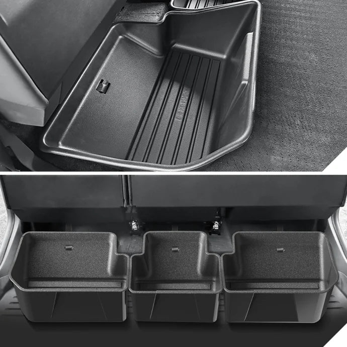 Tesla Cybertruck Rear Under-seat Storage Box Durable ABS Rear Underseat Organizer Cybertruck Accessories