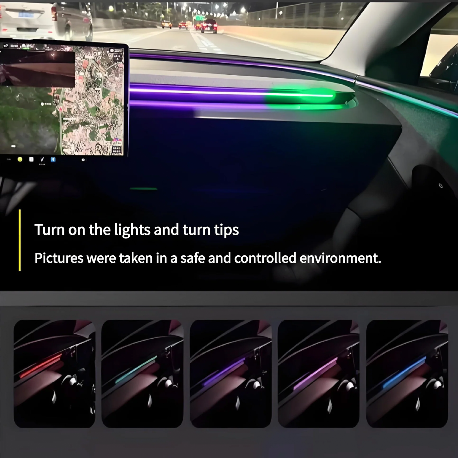 2026 BSD 2.0 Blind Spot Warning System For Tesla Model 3 Highland / Y Juniper /Cybertruck Ambient Lighting