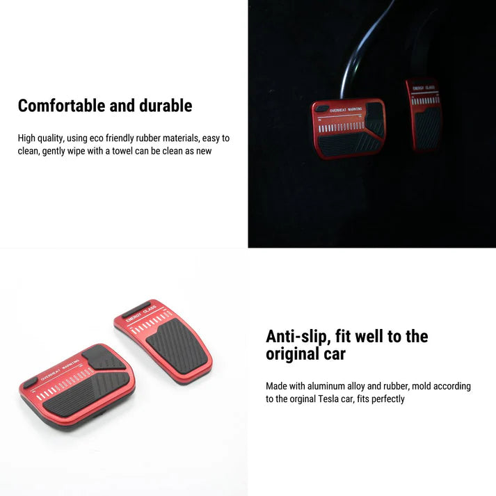 Anti-Slip Pedal Covers for Model 3/Y | 2-Piece Set | Aluminum