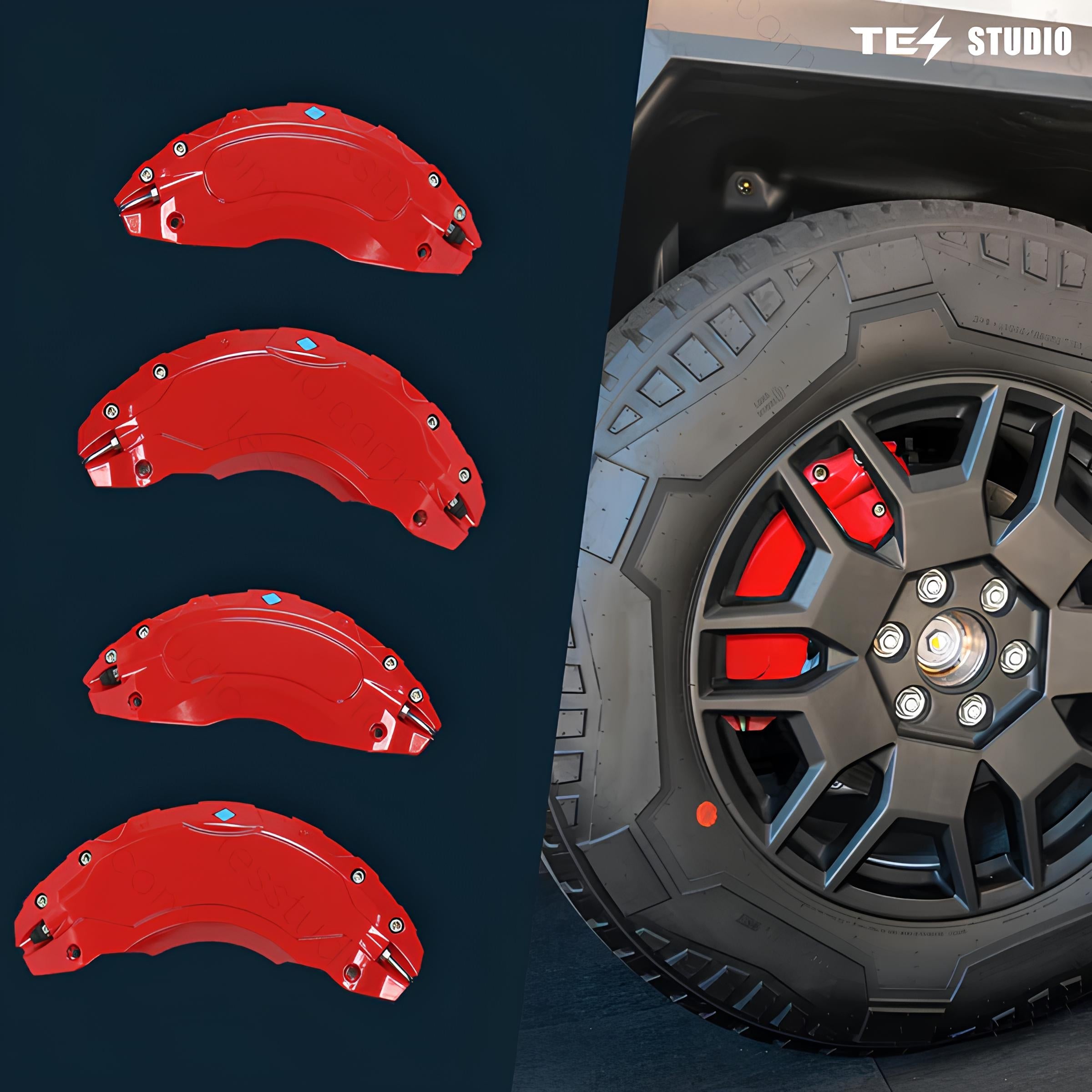 Tesla Cybertruck Brake Caliper Cover Red Yellow Cybertruck Wheel Caliper Covers Tesstudio?