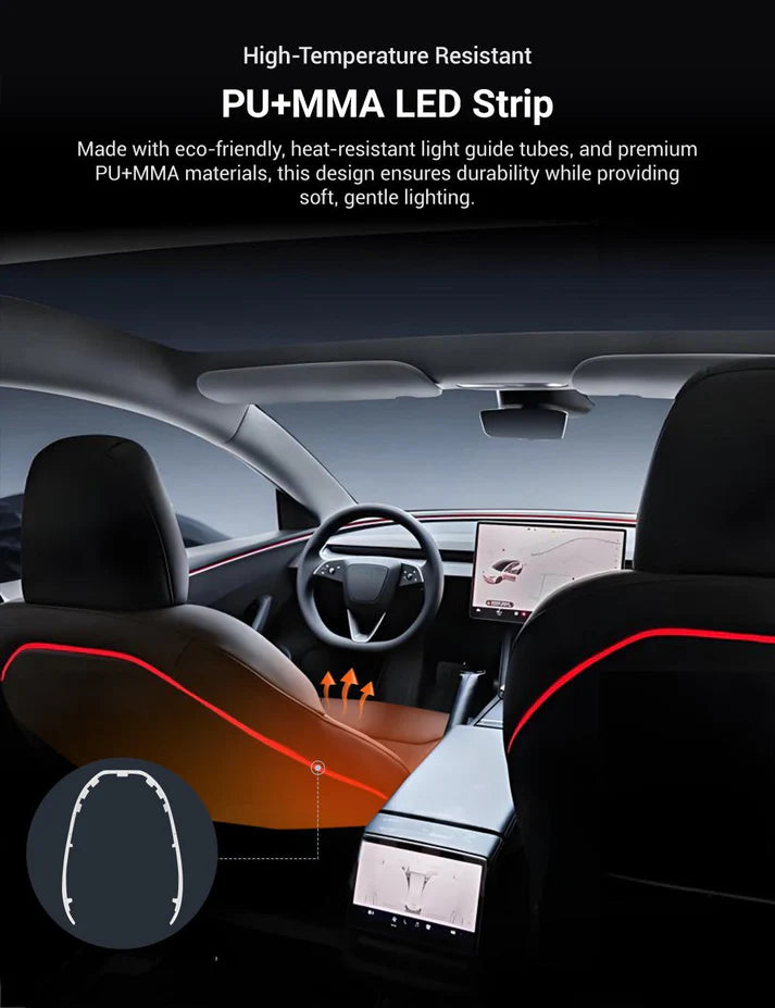 Seat Back Ambient Lighting for Model 3 Highland & Model Y Juniper (2PCS)
