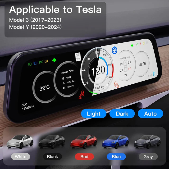 Model 3 / Y用 9.6インチ インストルメントクラスターダッシュボードディスプレイ