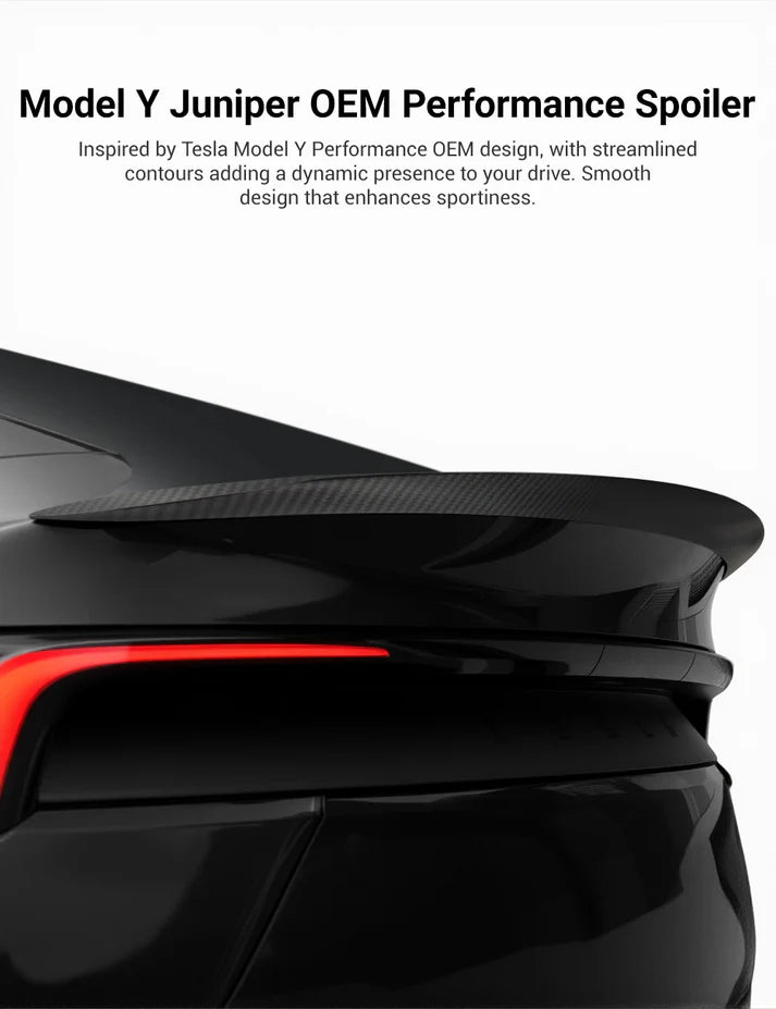 Performance Style Dry Carbon Fiber Spoiler for Model Y Juniper 2025+