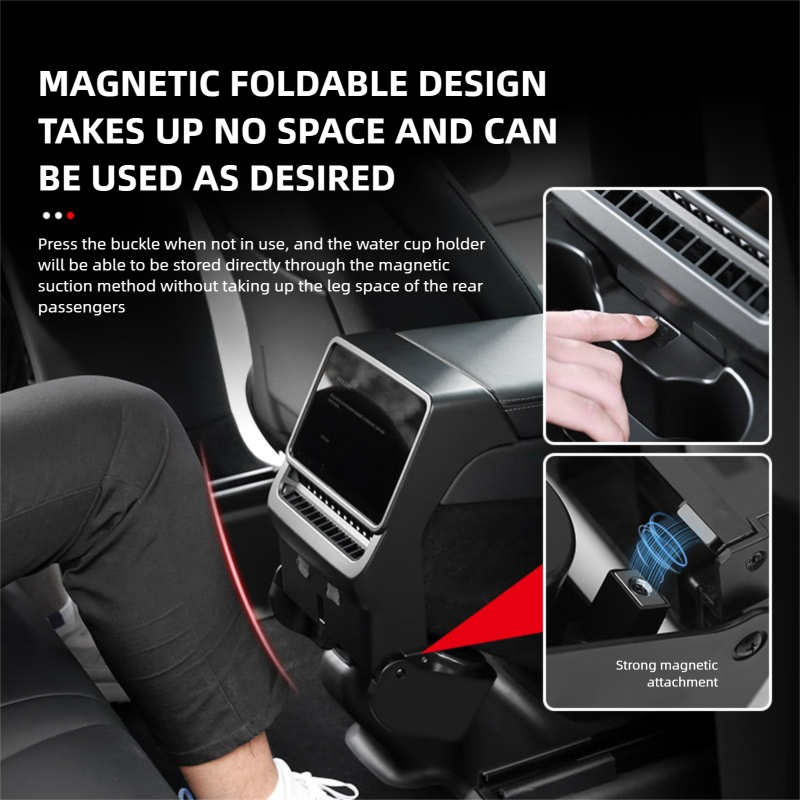 2026 Rear Screen Cup Holder 3 in 1 for Model 3 Highland/ Model Y Juniper
