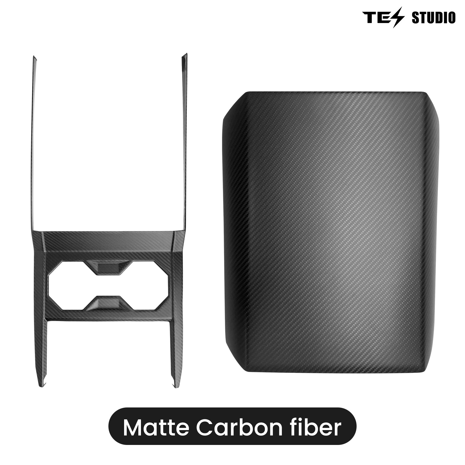 Cybertruck Armrest Box Cover Real Carbon Fiber Center Console Saddle Tesstudio?