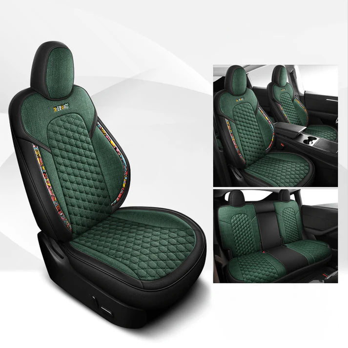 テスラ モデル3用コットンリネンシートカバー