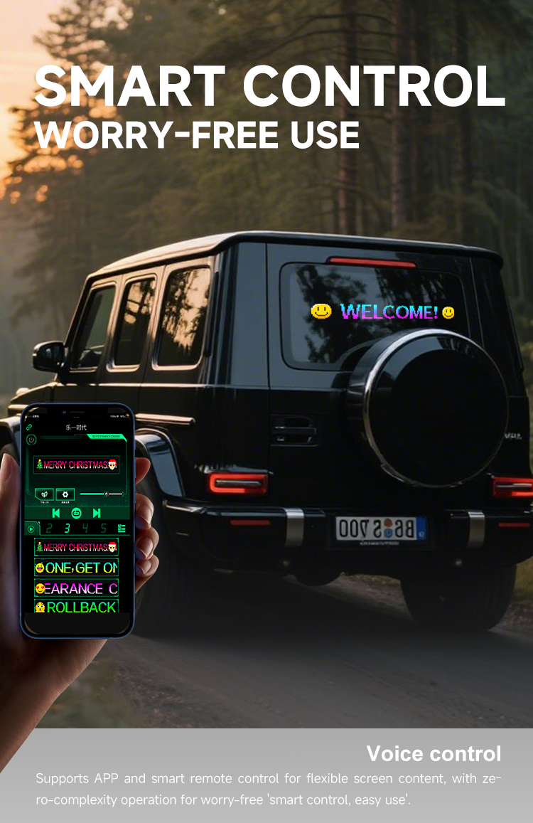 車/SUV/トラック/テスラ/多用途向け多機能高輝度プログラム可能フレックスLEDディスプレイ