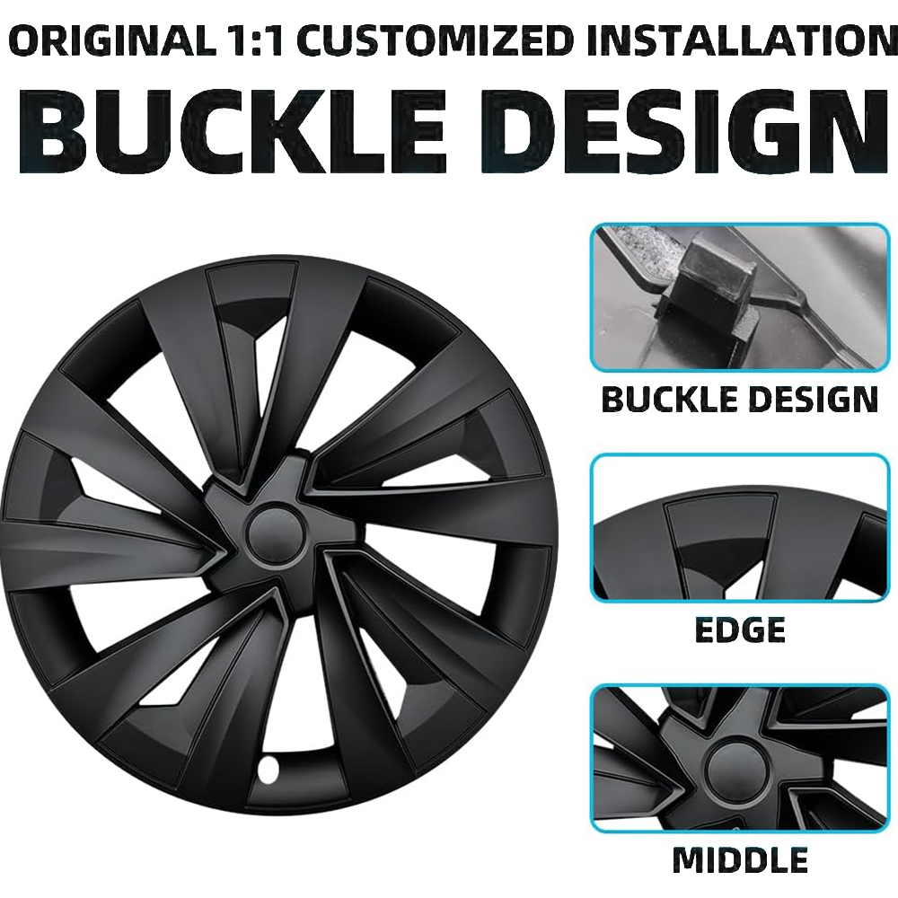 Style 19 inch YB Turbine Wheel Covers Tesla Black Hub Caps for Tesla Model Y Juniper X