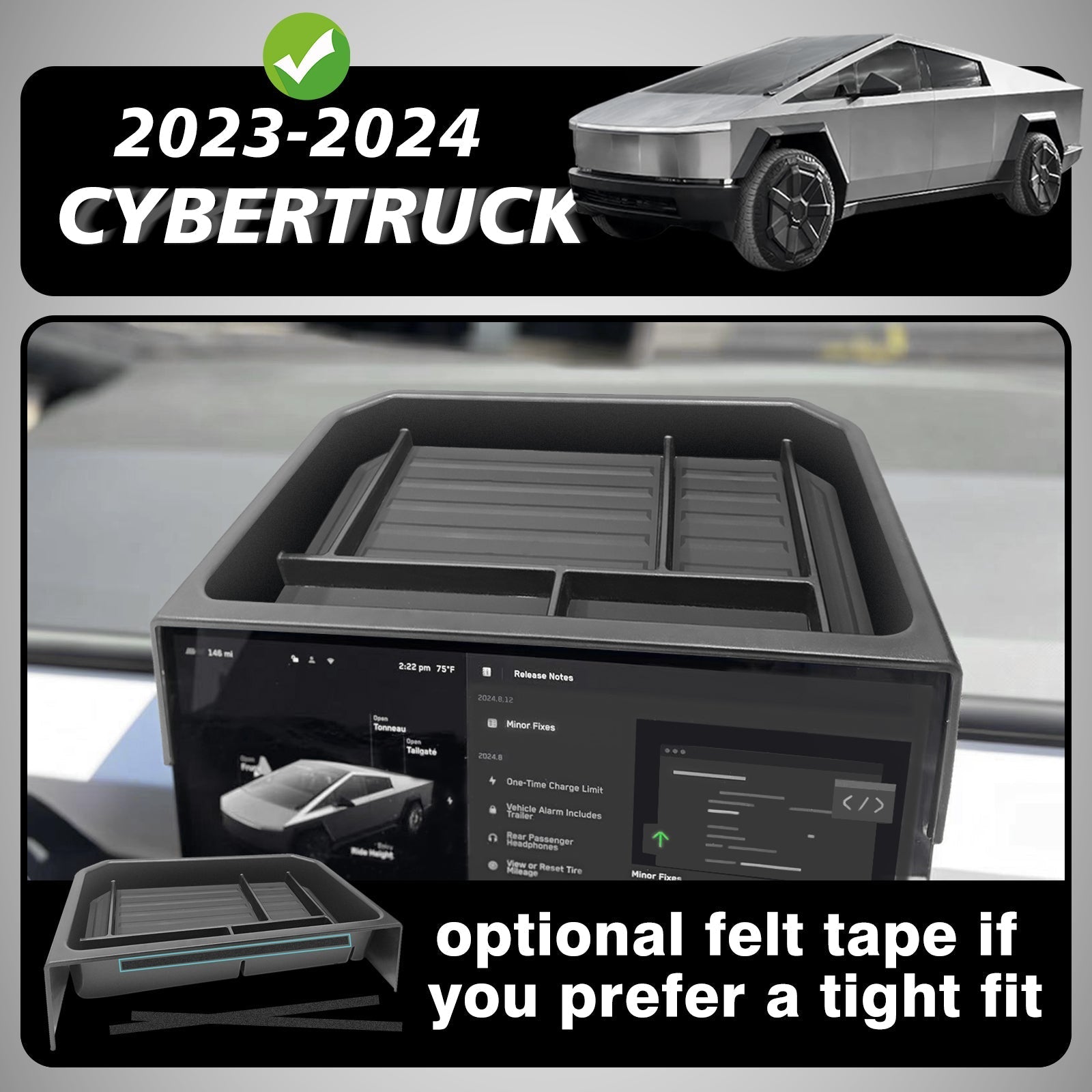 Screen Back Organizer for Cybertruck