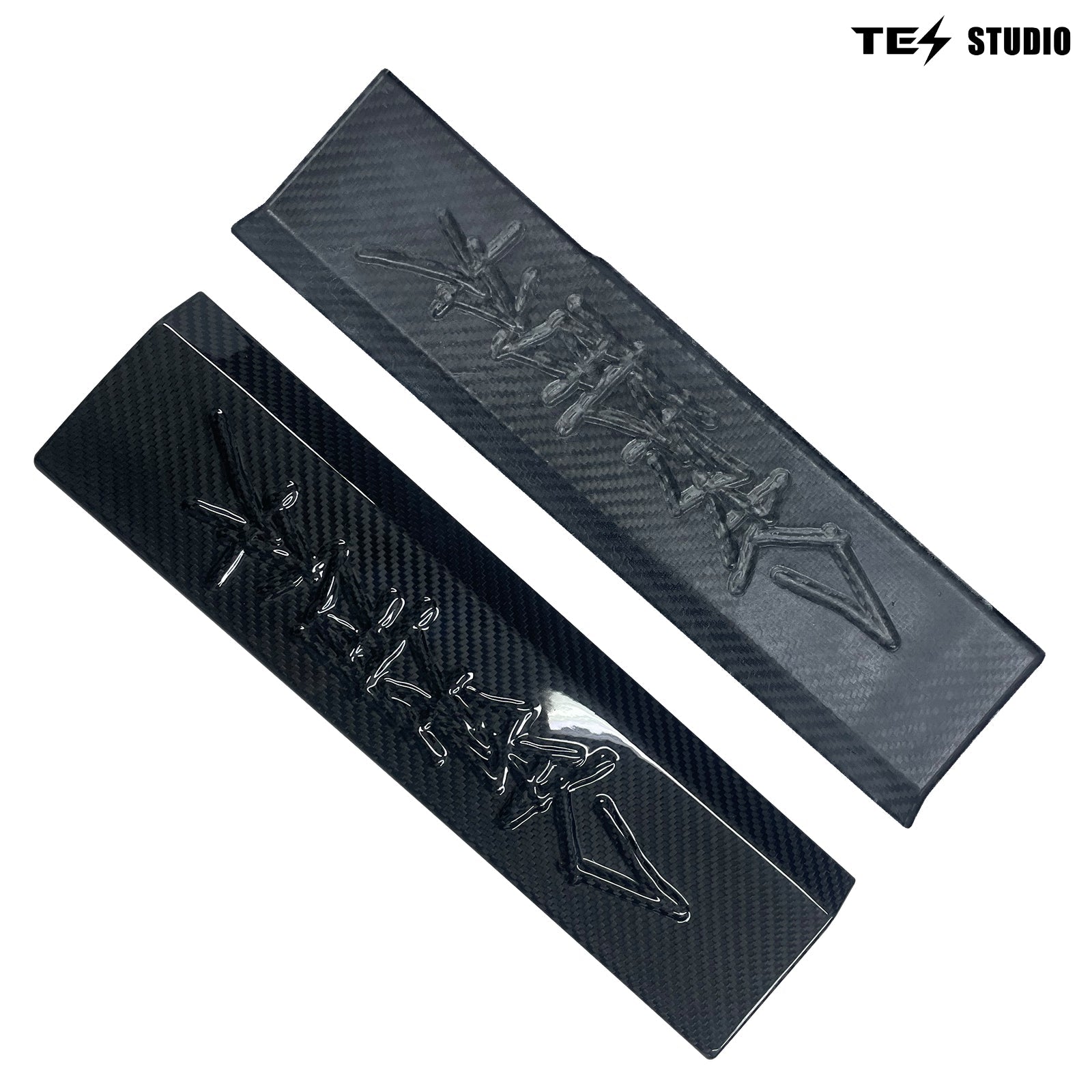 Tesla Cybertruck Sill Protector Real Carbon Fiber Front Door Sill Panel Door Step Kit Tesstudio? (2 Pcs)