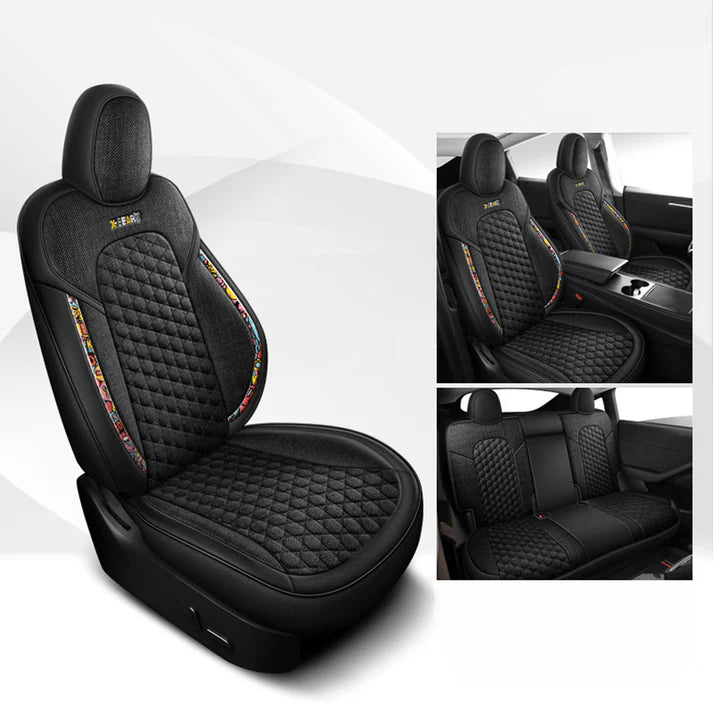 テスラ モデル3用コットンリネンシートカバー