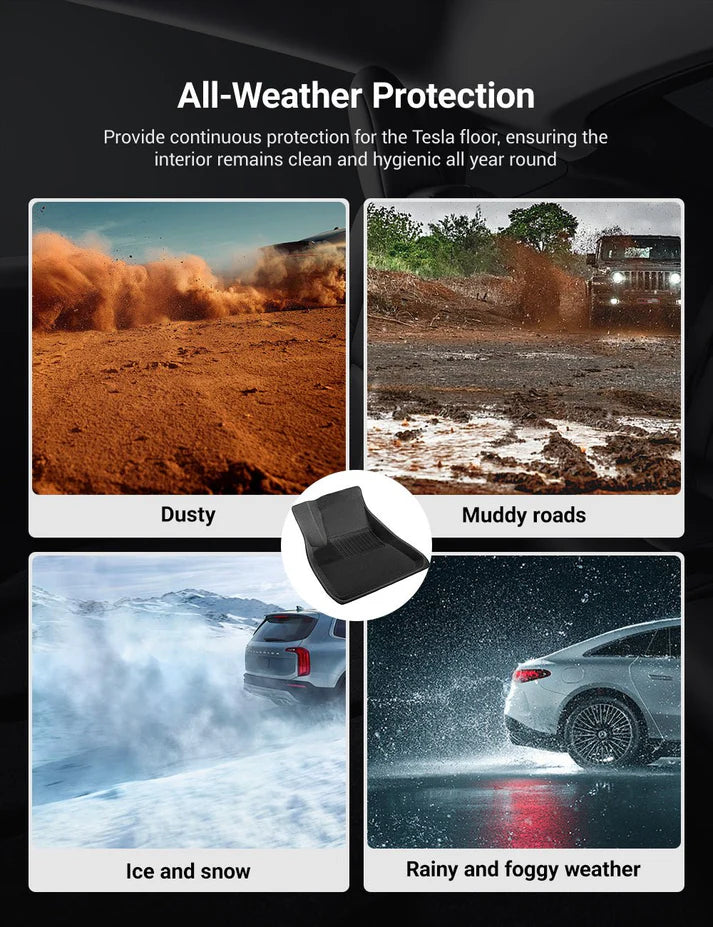 All Weather 3D Floor Mats for Tesla Model Y & Model 3 Highland