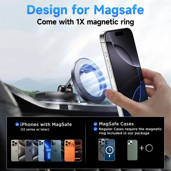 MagSafe車載ホルダー 360°折りたたみ式 iPhone 17 Pro Max 16 15 14 13 12 Air Plus対応 (カーボンファイバー)