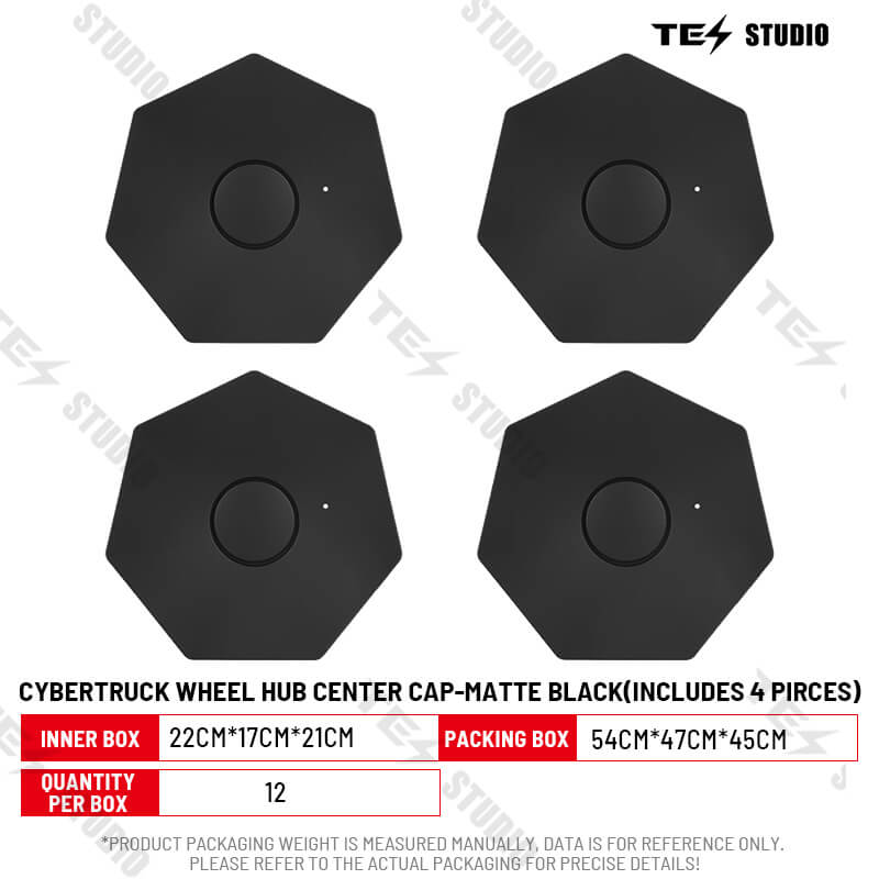 Tesstudio Center Hub Caps for Tesla Cybertruck (Set of 4) - 20 inch Wheel Covers
