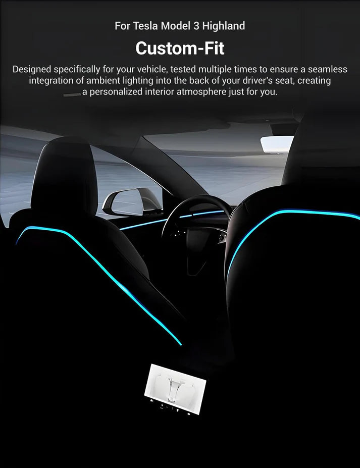 Seat Back Ambient Lighting for Model 3 Highland & Model Y Juniper (2PCS)