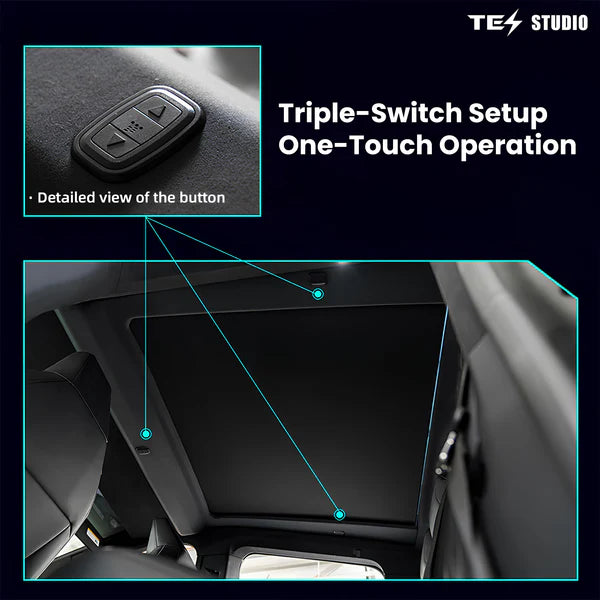 Voice-controlled Electric Sunshade Powered Glass Roof Sunshade For Tesla Cybertruck