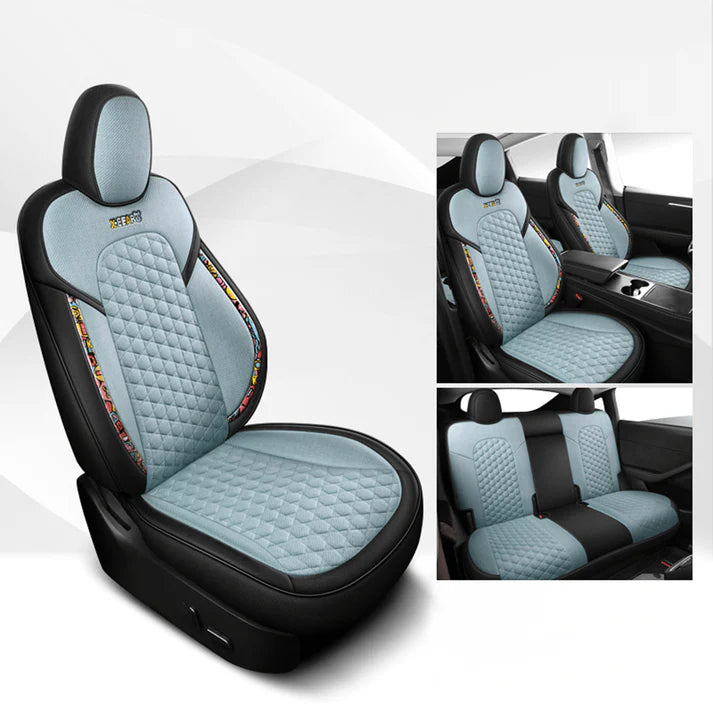 テスラ モデル3用コットンリネンシートカバー
