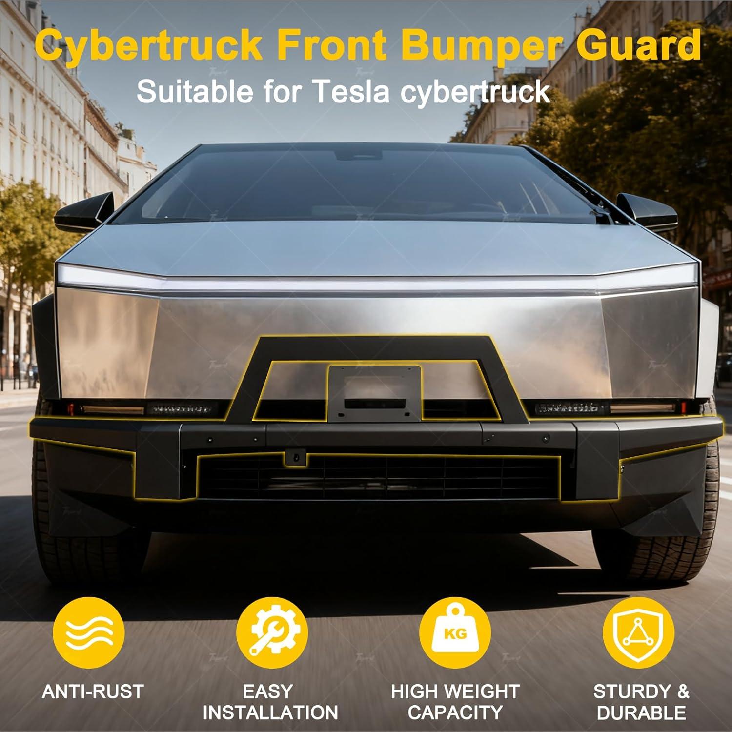 Spring Sale $429 Steel Front Bumper with Black Texture For Tesla Cybertruck