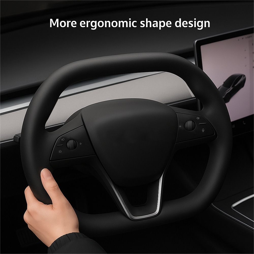 2025年、2026年モデル対応 プレミアムシートヒーター内蔵 ナッパレザー サイバーパックV2 ステアリングホイール（Model 3 Highland/Model Y Juniper用）