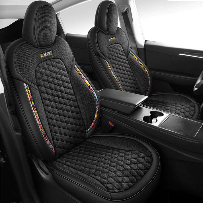 テスラ モデル3用コットンリネンシートカバー