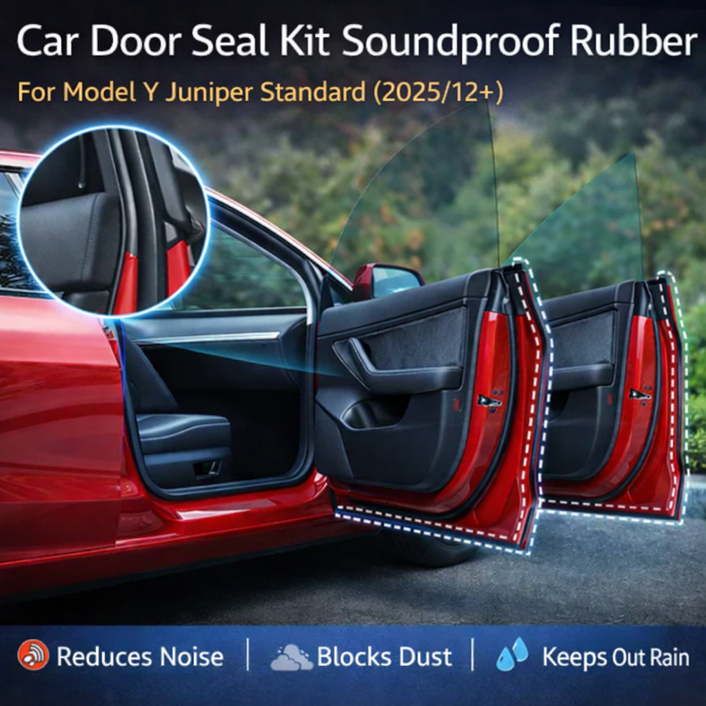 Car Door Seal Kit Soundproof RubberFor Model Y Juniper Standard (2025.12+)