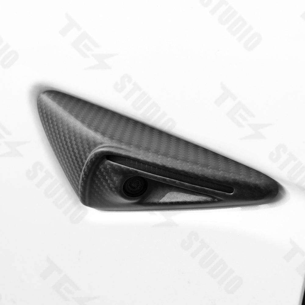 テスラ モデル3 モデルY用 リアルカーボンファイバー サイドカメラカバー