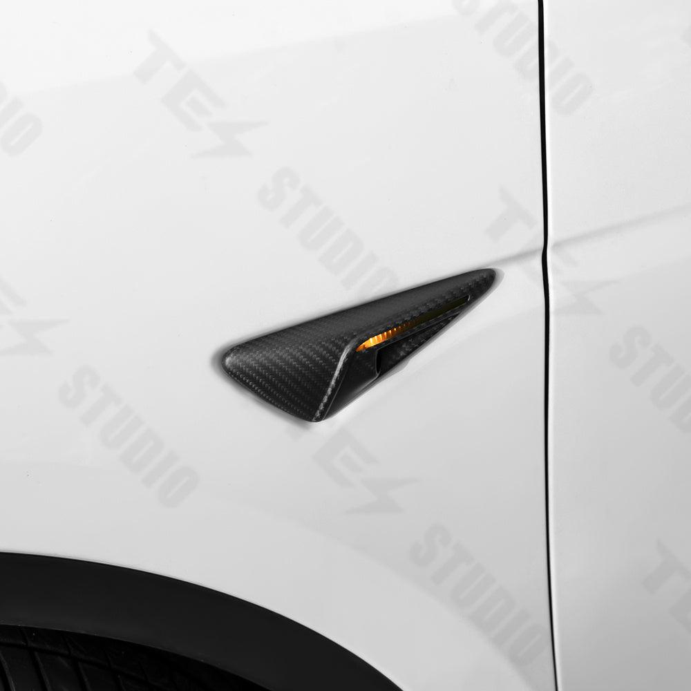 テスラ モデル3 モデルY用 リアルカーボンファイバー サイドカメラカバー
