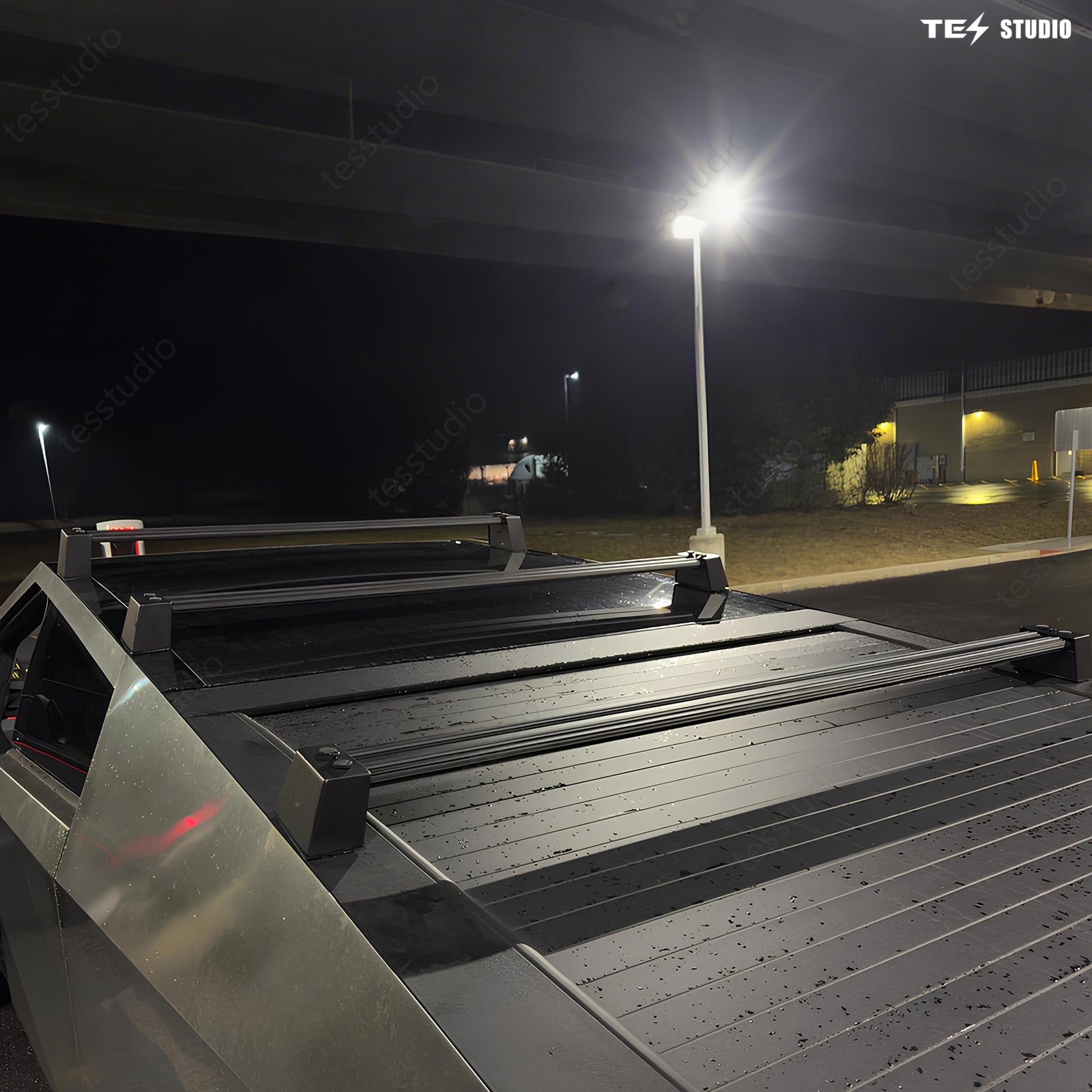 Tesla Cybertruck Accessories Crossbar Roof Rack Rooftop Off-Road Cross Bar Cargo Rack Rails Carrier Tesstudio? 