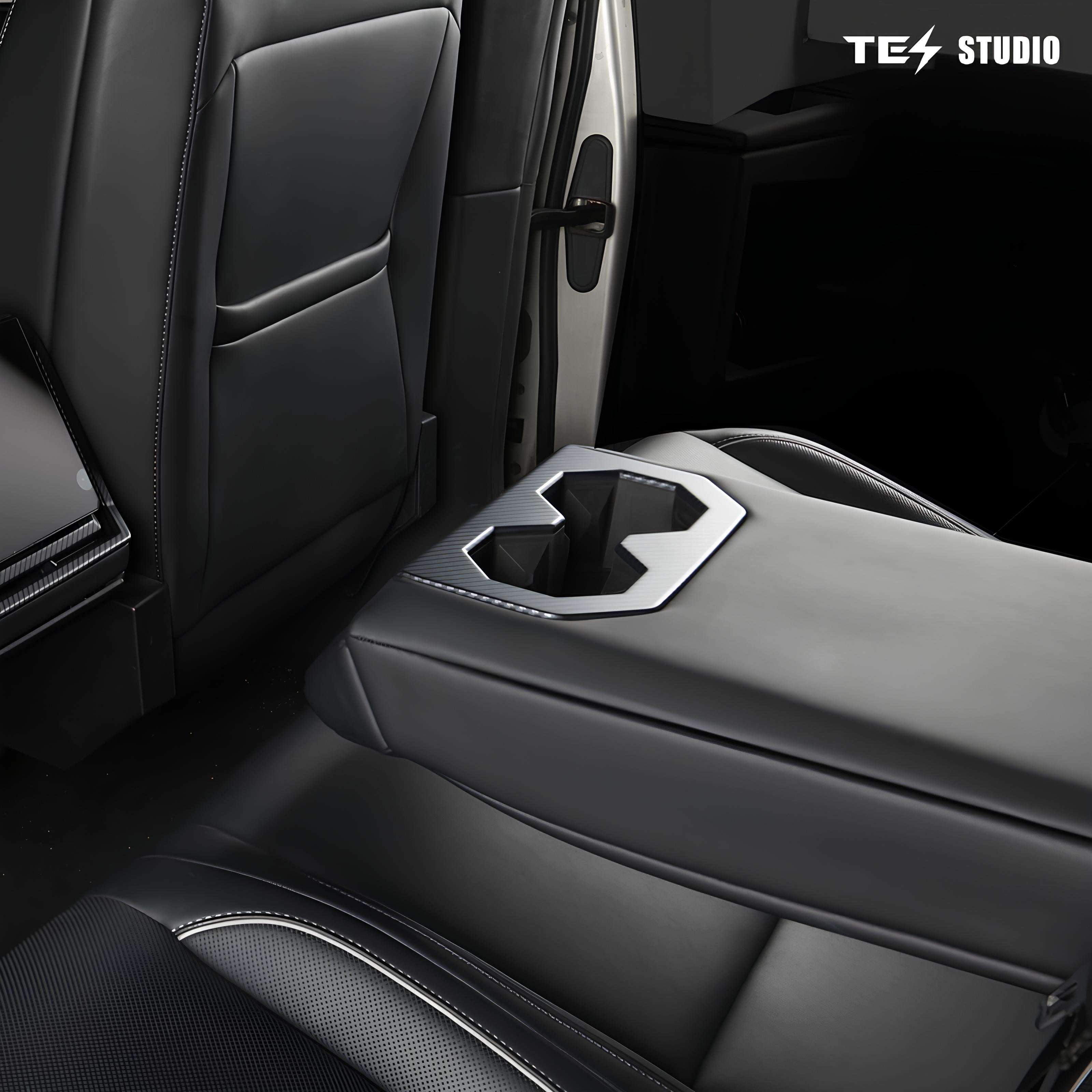 Tesla Cybertruck Interior Accessories Rear Seat Cup Holder Frame Trim Cover Tesstudio? 