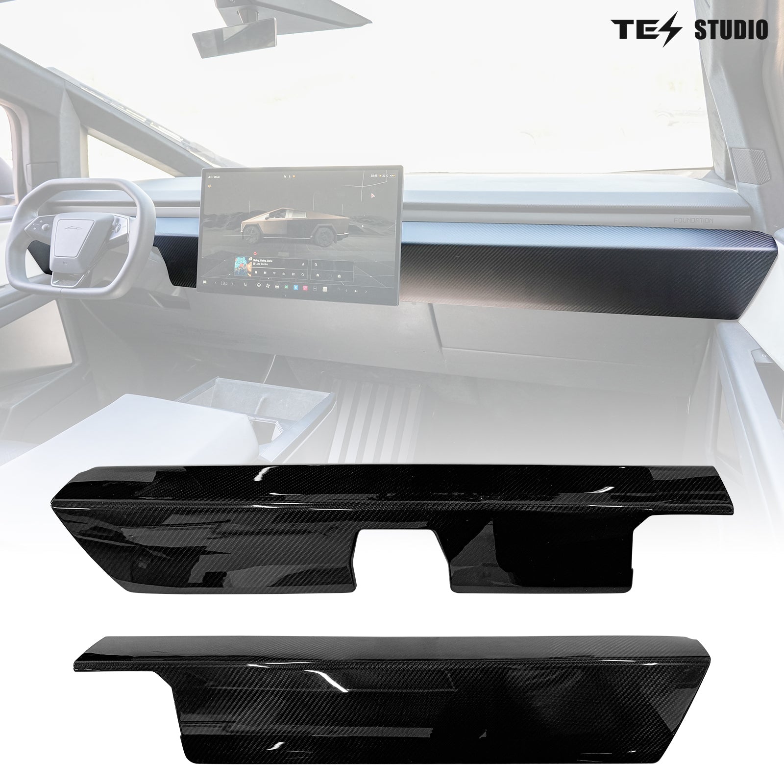 Tesla Accessories Real Carbon Fiber Cybertruck Dashboard Cover Panel Protection Cybertruck Interior Accessories Tesstudio?