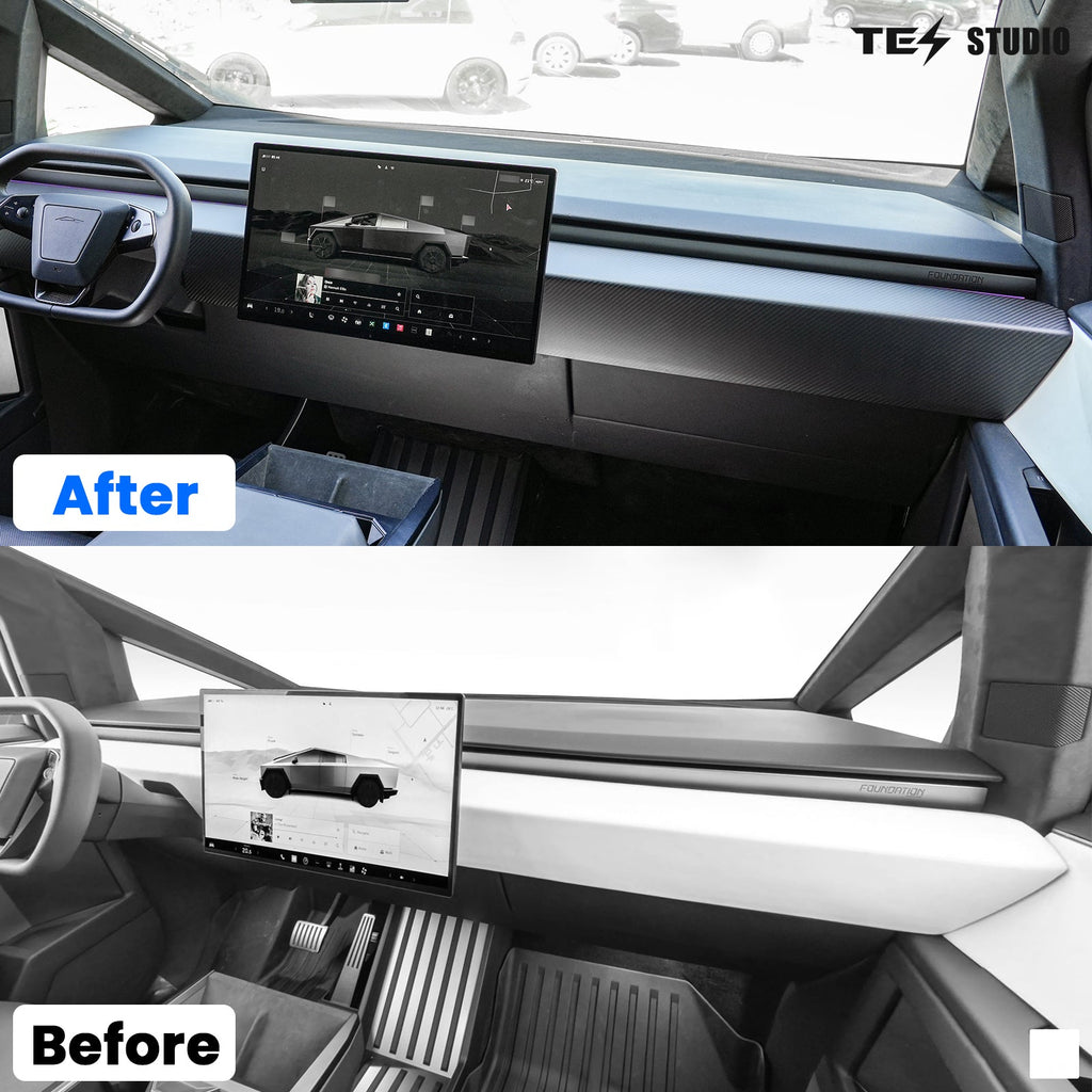 Tesla Accessories Real Carbon Fiber Cybertruck Dashboard Cover Panel Protection Cybertruck Interior Accessories Tesstudio?