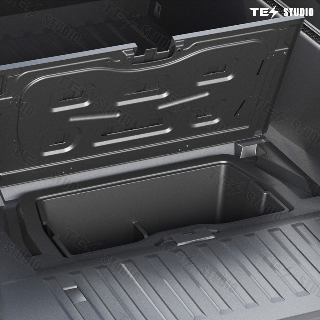 Cybertruck Rear Underseat Storage Tool Box Under Trunk Floor Mat 
Dividers Transport Organizer Cargo Organizational System Tesstudio?